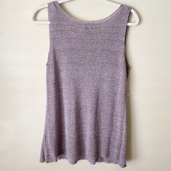 Eileen Fisher | Linen Silk Blend Tank Top and Cardigan Lightweight Purple Medium - Picture 6 of 10